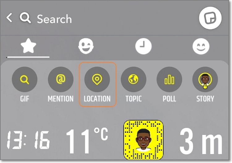 how to add location filter on Snapchat choose location