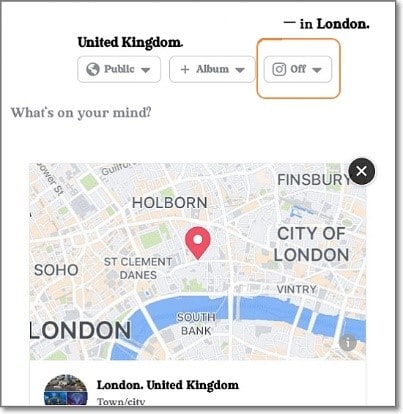 how to change business location on instagram via facebook