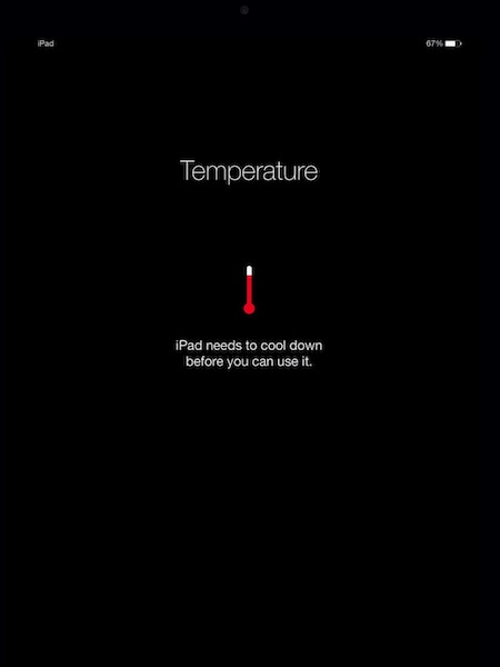 ipad overheated temperature screen