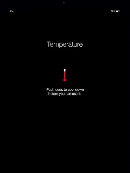 ipad oververhit temperatuur scherm