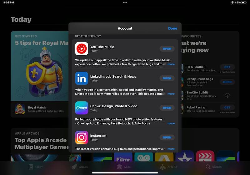 ipad app store app updates