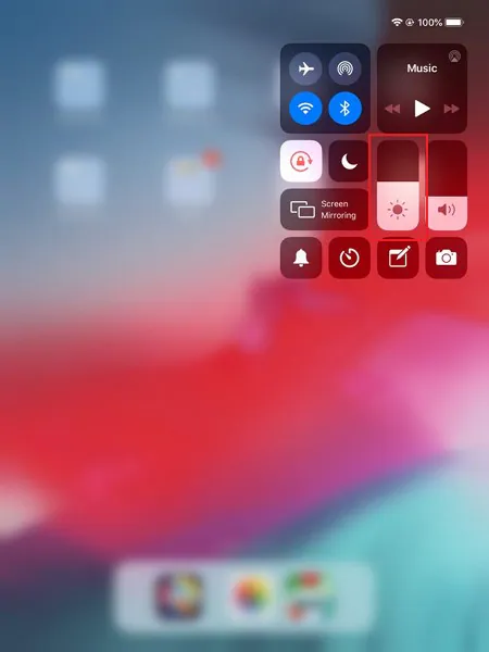 زيادة سطوع الـ ipad