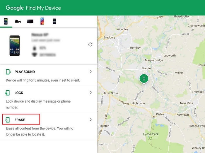 Supprimer un compte Gmail à distance avec Find My Device