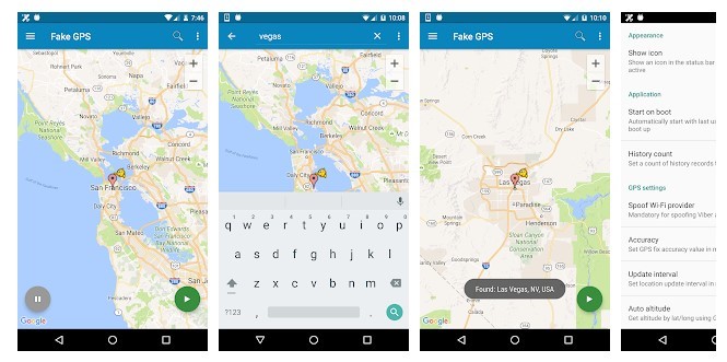 fake gps location app interface