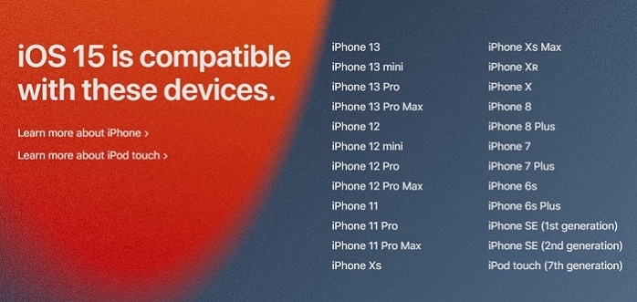 ios 15 compatible devices