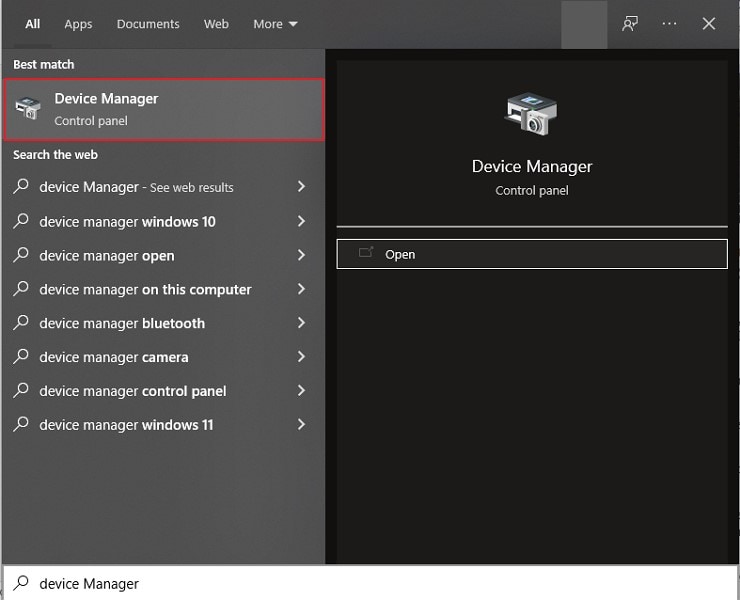  open device manager