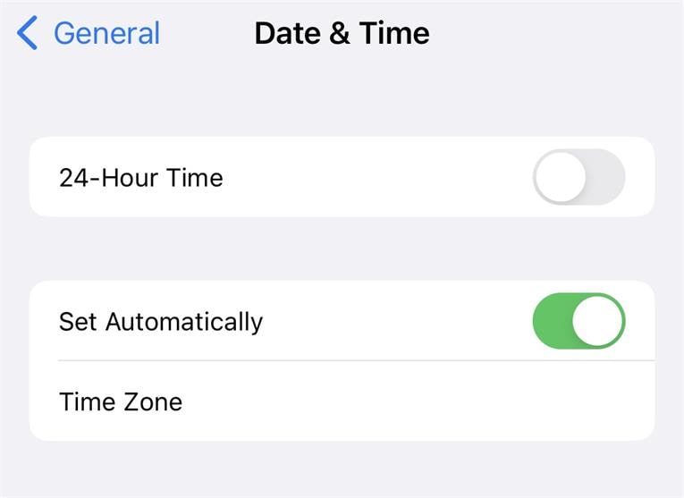 set ios date and time automatically