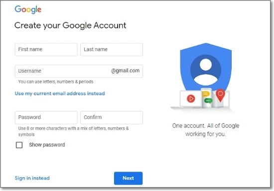  bypass gmail phone verification on chrome click create account