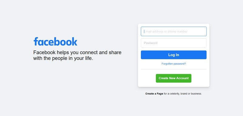 se connecter au compte facebook 