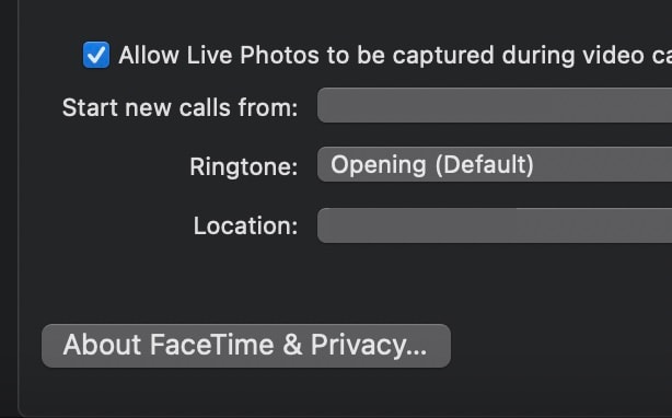 change facetime region settings mac