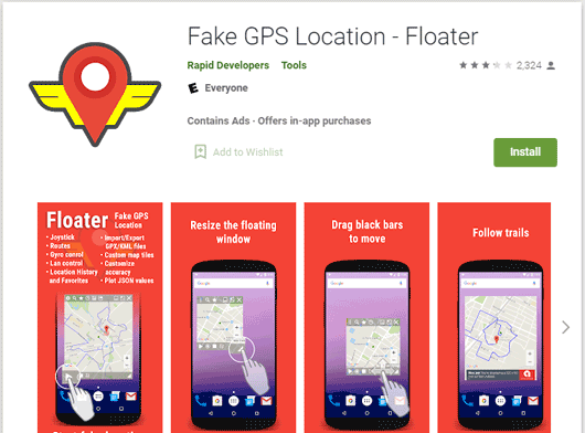 استخدام برنامج floater fake gps location