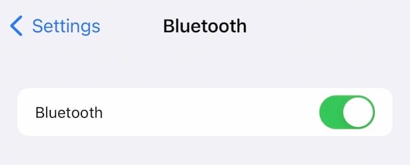 desligue o Bluetooth no iPhone