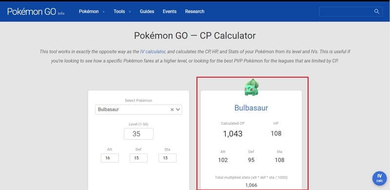 check pokemon statistics
