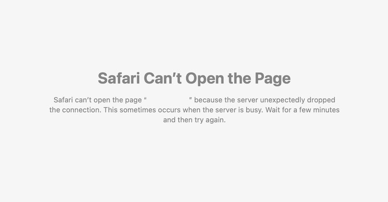 safari cant open the page error