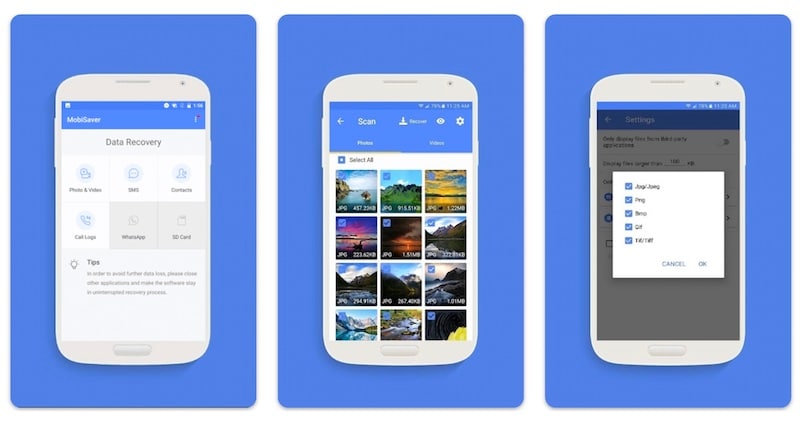 Télécharger le logiciel de récupération de photos et de vidéos easeus mobisaver pour Android