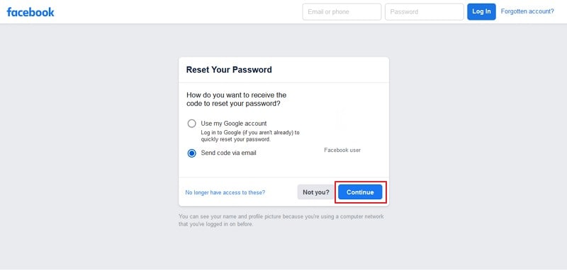 proceed with password reset