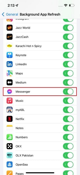 enable messenger settings