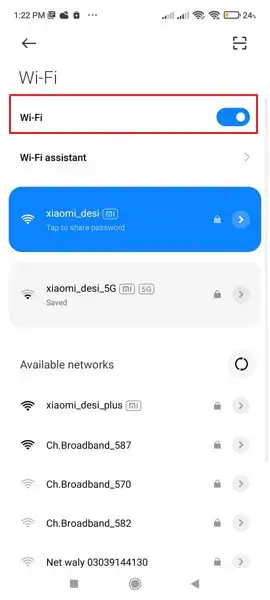 opção de editar wifi