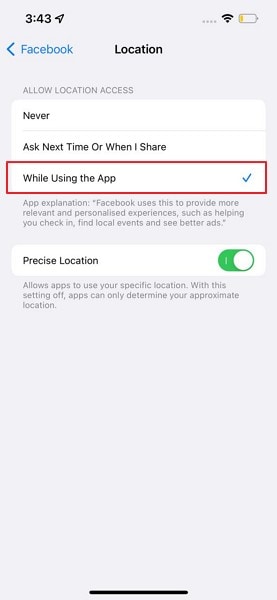 seleccionar mientras se utiliza la opción app󠀳