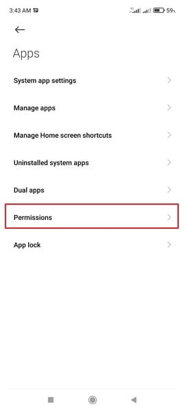 access permissions settings