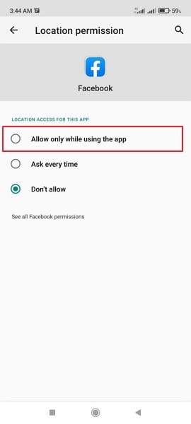 enable allow only option
