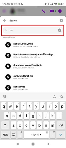 search location android messenger