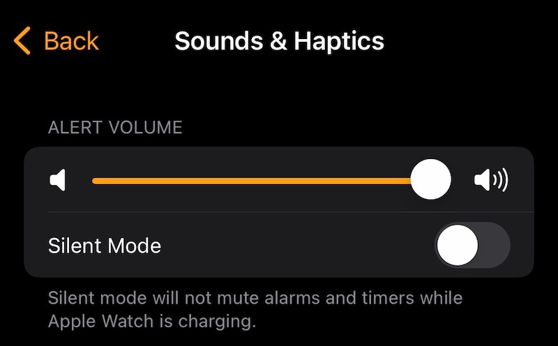 turn silent mode off apple watch