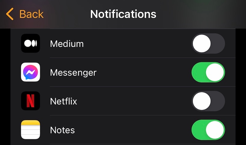 الحصول على إشعارات messenger على ساعة apple 