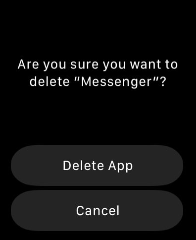 delete messenger on apple watch