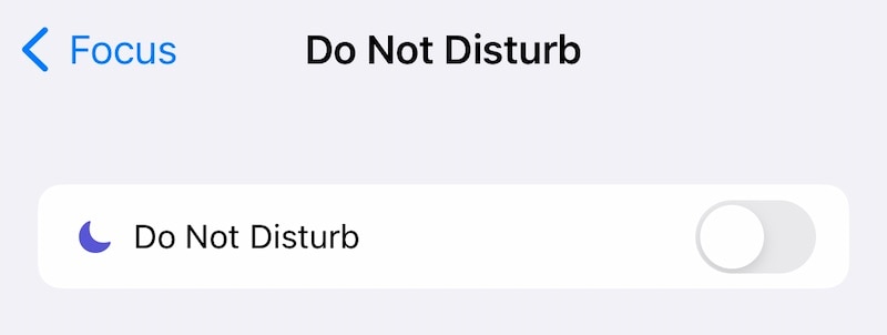 désactiver ne pas déranger sur iOS