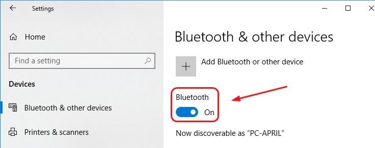 Bluetooth en Windows