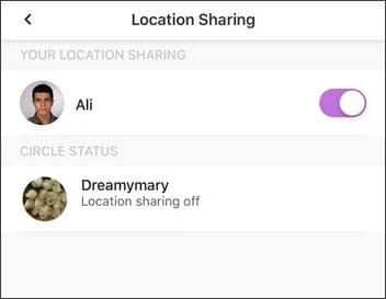 turn off circle's location sharing