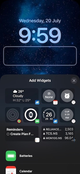 add widgets iphone lock screen