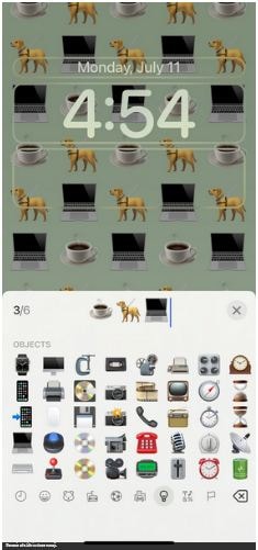 selecting the emojis for creating wallpaper