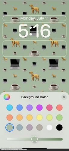 selecting the desired emoji background color