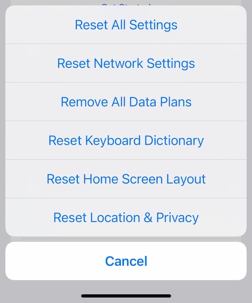 Restablecer la configuraciÃ³n de red del iphone
