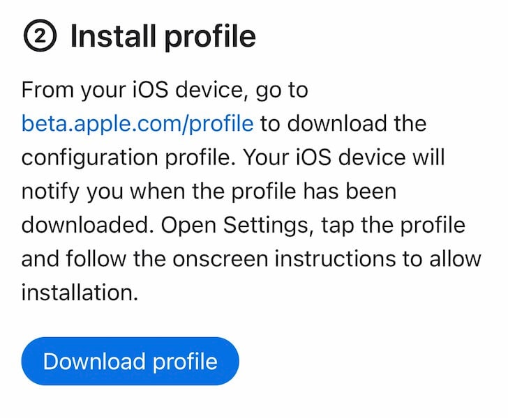 download iOS 16 profile