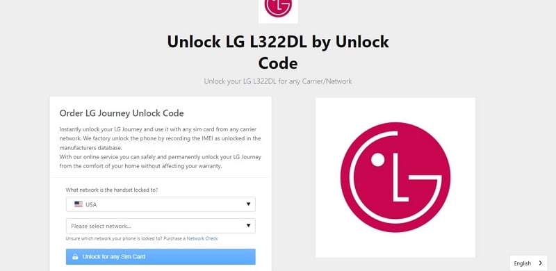 choose your lg 322dl network