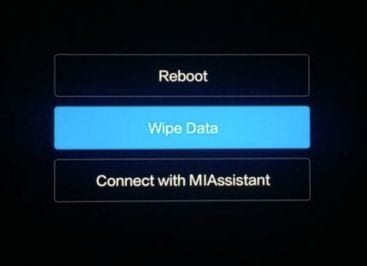 choose wipe data option