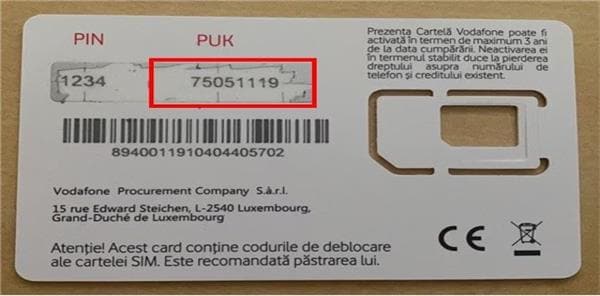 look at the back of the package and find puk code