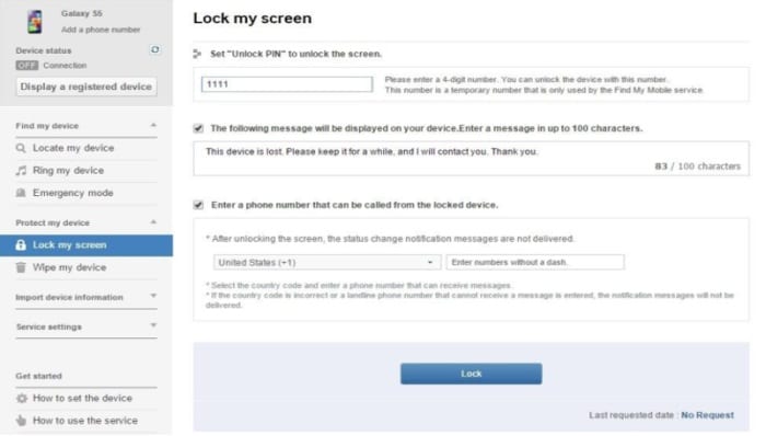 generating new pin using lock my screen