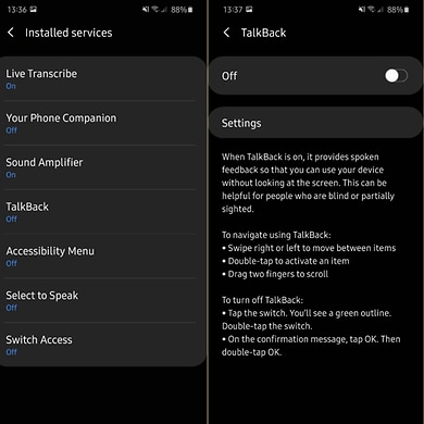 android phone talkback feature