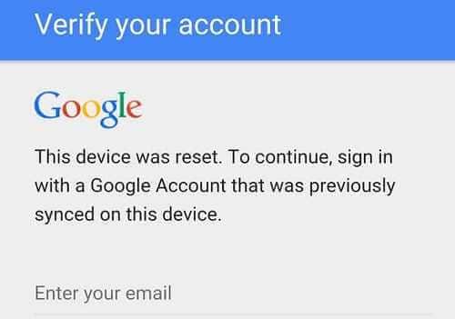 google factory reset protection