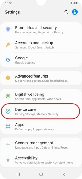 access device care settings