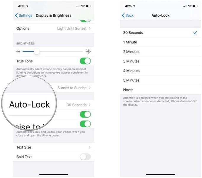 change auto lock iphone feature