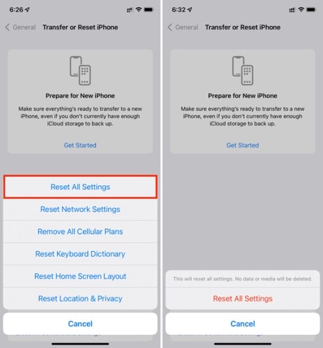 reset all setting on iphone to fix auto lock