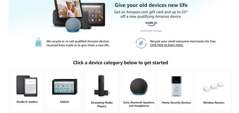 choose the device on amazon