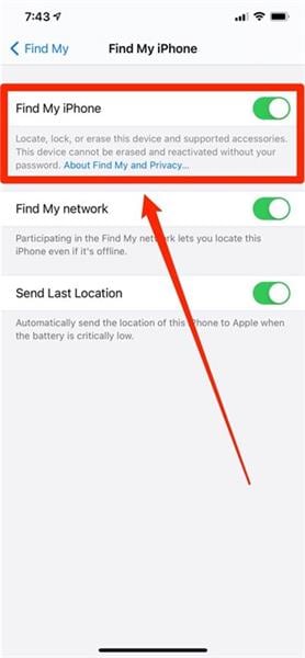 the find my iphone on another device