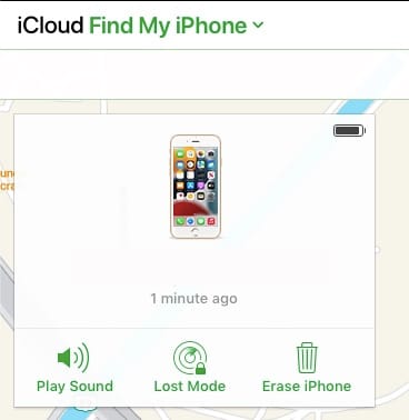factory reset using find my
