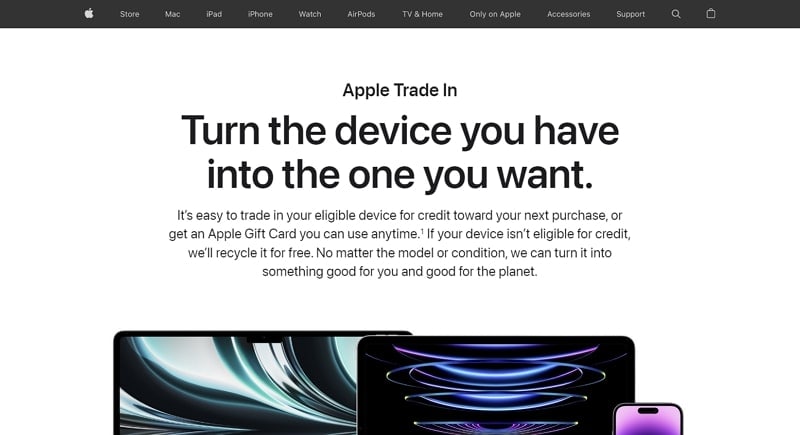 funzione "trade in" di apple